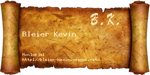 Bleier Kevin névjegykártya